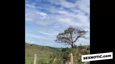 Brazilian Mature's Mountain Vacation: Outdoor Squirt & Creampie