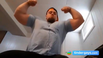 Muscular Hunk Caught Jerking Off Alone