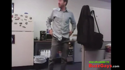 Big-Cocked Dad Strokes at the Office