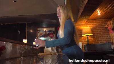 Belgian waitress fucking with a Dutch guy