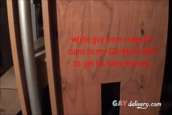 Black Guy Swallows White Cum at Glory Hole