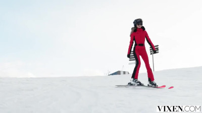 Hot babe is unfaithful with ski instructor