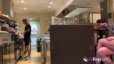 Italian fucked in public coffee shop