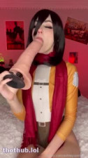 Ashley Spencer Mikasa cosplay dildo fuck