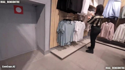 A French Girl Fucked In The Fitting Room By 2 Guys