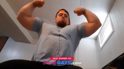 Muscular Hunk Caught Jerking Off Alone